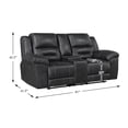 thumbnail image 3 of Lexicon Hazen Microfiber Double Reclining Love Seat with Center Console in Black, 3 of 5