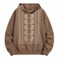 thumbnail image 4 of Women's Embroidered Hoodie - Oversized Pullover Sweatshirt, Brown, 4 of 4