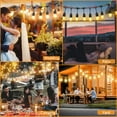 thumbnail image 4 of 48FT Outdoor String Lights Patio Vintage Garden Yard Commercial Grade, Waterproof RGB String Light, 4 of 12