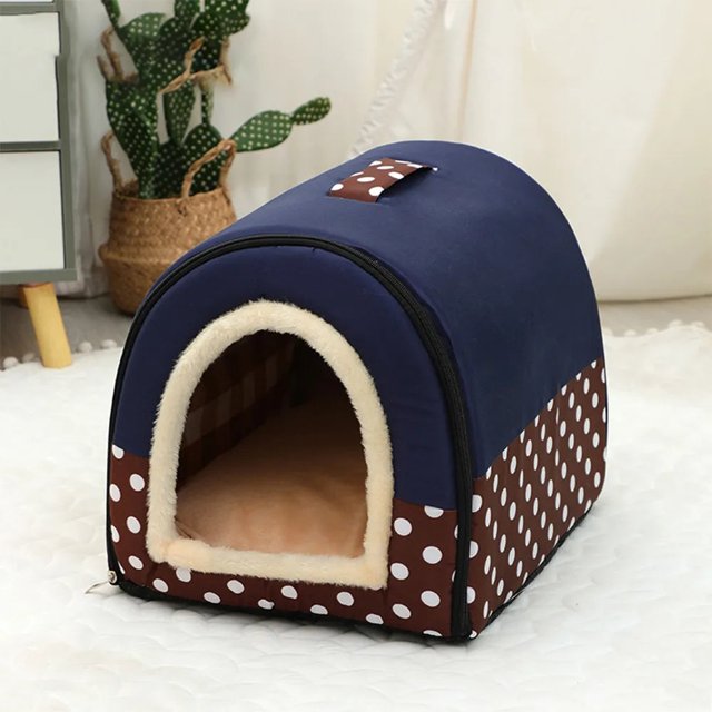 Hanpanda Four Seasons Portable Cat's House 16 Kinds Printings Semi-enclosed Pet Bed Cat 3d Plush Removable&Washable Villa Tent ShopWise Round