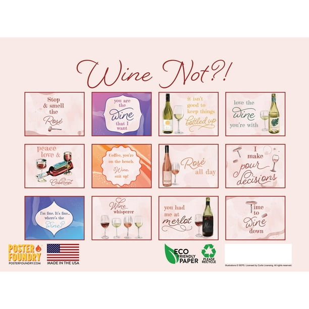 Wine Not Calendar 2023 Monthly Wall Hanging Calendar Funny Fun Vineyard  Kitchen Country Large 30 Days Weeks 12 Month Write On Planner 18 Month  Preview - Walmart.com