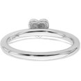 thumbnail image 5 of Solid Sterling Silver Stackable Expressions Polished Diamond Heart Ring - Ring Size 8.0 Natural Diamonds, 5 of 8