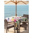 thumbnail image 3 of Outdoor Tablecloths with Umbrella Hole & Zipper, Tulips Spring Floral 54x54 Inch Square Tablecloths, Flowers Butterfly Plaid Pastoral Waterproof Table Cloth, Patio/Pool/Picnic Table Covers, 3 of 8