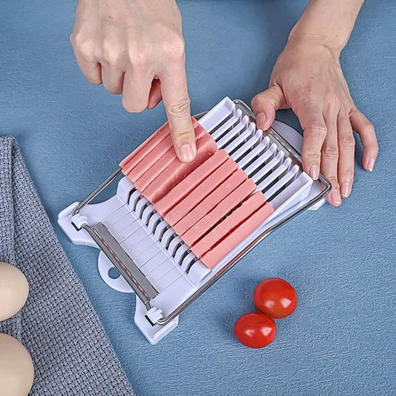 Luncheon Meat, Stainless Steel Wire, Cut Into 10 Slices For Eggs, Ham, Banana, Soft Food (white)