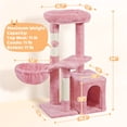 thumbnail image 7 of Yaheetech 34" Height Plush Cover Cat Tree with Condo and Sisal Ropes Posts, Pink, 7 of 7