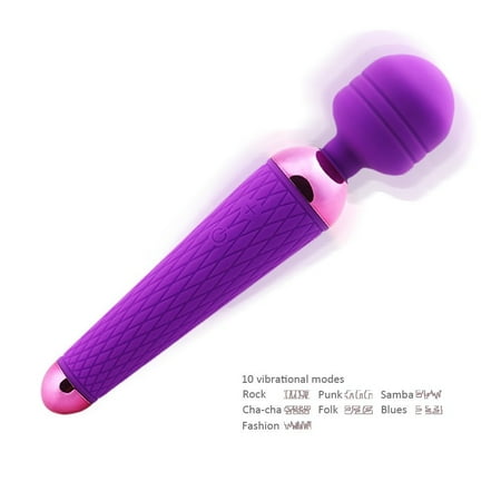 Oopsix Baguette de massage du corps personnel, Vibrator Wireless Magic Wand massage puissant électrique étanche -10 Fonction (Violet)