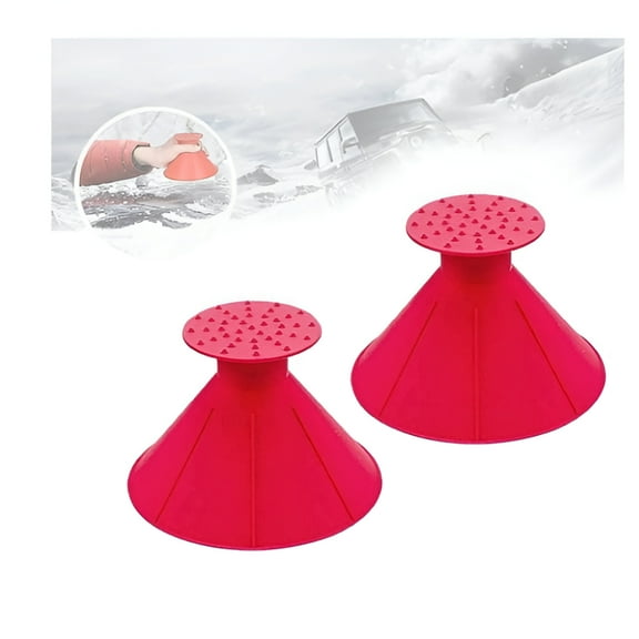 HIBIBUD Ice Scraper - 4 Pack Round Magic Ice Scraper for Car, Magical Round Windshield Ice Scraper, Cone-Shaped Ice Scraper with Funnel Car Windshield Snow Removal Tool