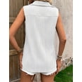 thumbnail image 3 of Cogild Sleeveless Button-Up Blouses for Womens V Neck Cardigans for Womens Summer Outfits, 3 of 7