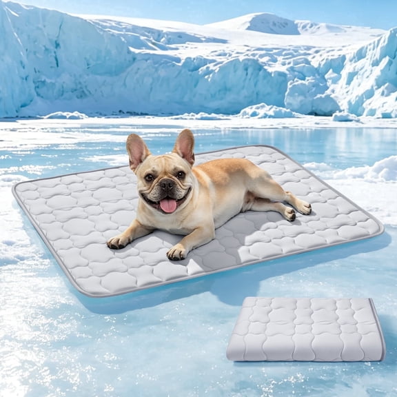 City & Cuddle Dog Cooling Mat for Dogs & Cats, Breathable Washable Pet Cooling Pad, Self Cooling Ice Silk Mat with Non-Slip Bottom for Crate, Bed, Sofa, Floor & Outdoor Use, XL 47x32 Inch