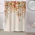 thumbnail image 5 of Fabric Shower Curtain Fall Thanksgiving Retro Autumn Leaves Linen Texture Shower Curtains with 12 Hooks Waterproof Machine Washable Bath Curtains for Bathroom, 48x 72in, 5 of 6