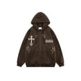 thumbnail image 2 of Oversized Zip Up Hoodie for Women, Long Sleeve Hooded Sweatshirt Coat With Pockets Streetwear, 2 of 10