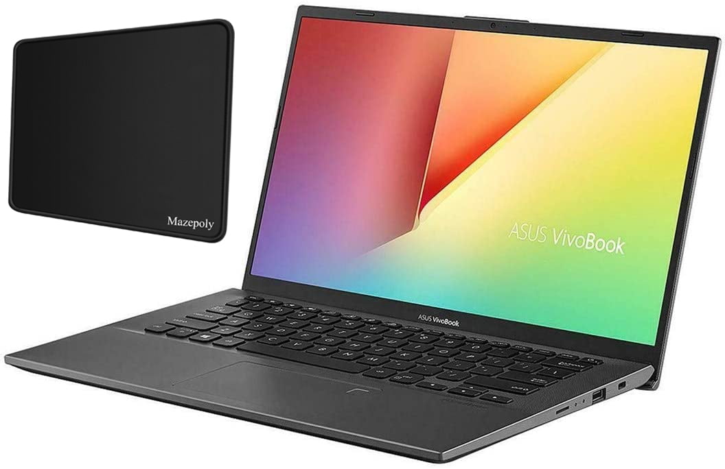 ASUS VivoBook 14-inch FHD (1920x1080) Laptop PC, AMD Ryzen 7 3700U up to 4.0GHz, 8GB DDR4, 512GB PCIe SSD, Bluetooth, Backlit Keyboard, Fingerprint Reader Windows 10 Home w/Mazepoly Mousepad