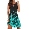 thumbnail image 1 of WILLBEST Vestidos Casuales para Mujer Vestido Suelto de Verano para Mujer, sin Mangas, Estampado Floral, Cuello En V, Ahuecado, Informal, para Playa, Minivestido XXXGrande, 1 of 3