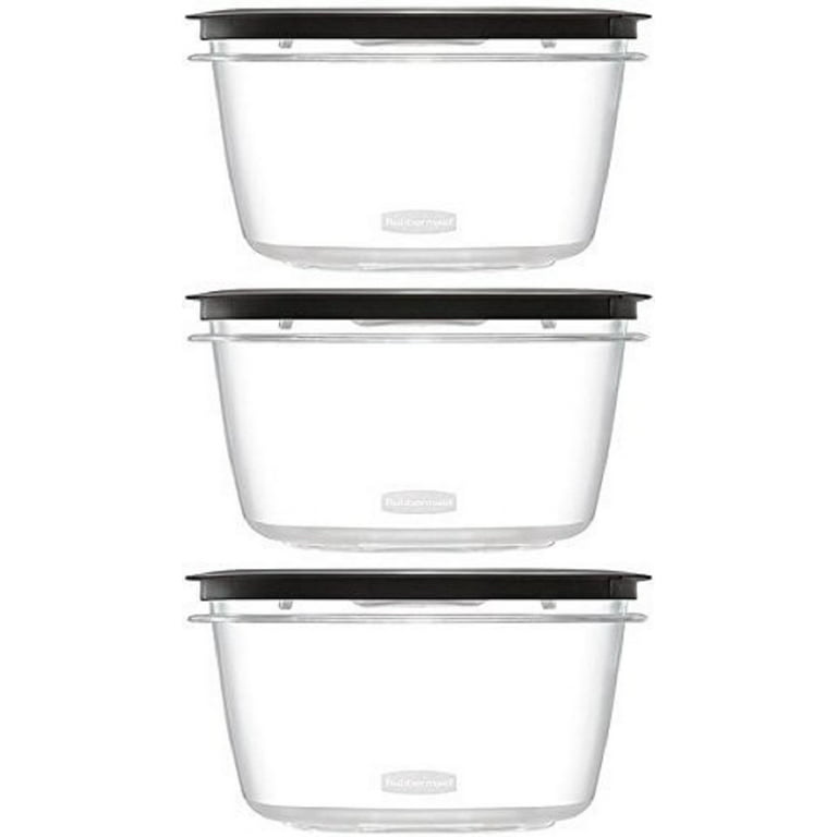Rubbermaid Premier Food Storage Container, 14 Cup, Grey. Pack of 3
