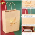thumbnail image 7 of 12 pc Rectangle Kraft Paper bag with Handle Word Thank you for Party Recycled bag Peru 28cm Paper, 7 of 7
