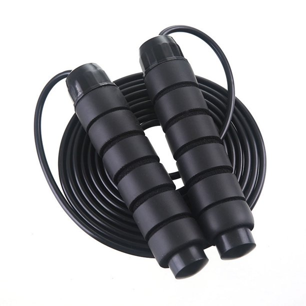 Naiovety Cuerda para saltar Gimnasio sin enredos Fitness Velocidad Cuerda para saltar Cable Cojinete de bolas Asas de espuma Ejercicio aeróbico Accesorios para máquinas de ejercicios negro Naiovety JJ25469-03