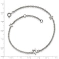 thumbnail image 3 of Stainless Steel Polished Stars With 1in ext. 9in Anklet; 9 inch; for Adults and Teens; for Women and Men, 3 of 3