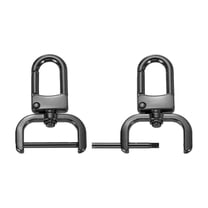 Uxcell 1" Swivel Clasp Hooks, 2 Pcs Detachable Snap Hook for Bag Strap Purse Lanyard DIY Hardware, Black