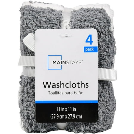 Mainstays Wash Cloth Bundle, 4 Count