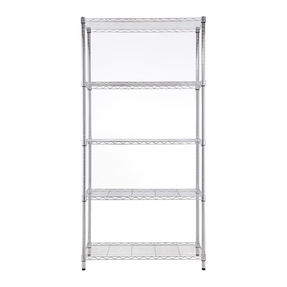 5 tier chrome utility wire shelving unit 18x36x72in