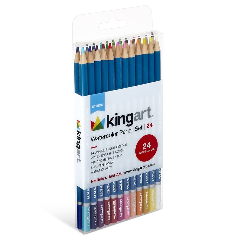 Kingart Watercolor Pencils, 24-Color Set photo 2