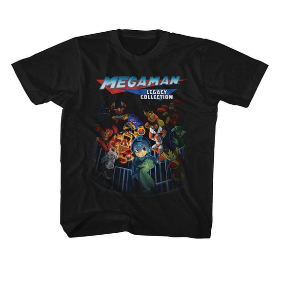 Mega Man Legacy Collection Black Youth T-Shirt