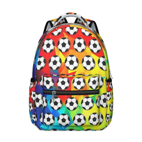 Soccer Basketball Students Backpack Sports Ball Game Team School Bag with Football Baseball Print, Adjustable Strap and Durable for Training