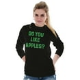 thumbnail image 4 of Do You Like Apples Famous Quote Plus Size Long Sleeve Graphic Tee Shirt Brisco Brands 2X, 4 of 5