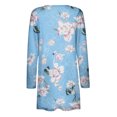 thumbnail image 4 of IROINNID Cardigan for Women Open Front Reduced Lightweight Outerwear Printed Long Sleeve Casual Lounge Cardigan with Pocket,Sky Blue, 4 of 5