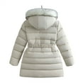 thumbnail image 5 of Otqutp Girls Long Puffer Jacket with Faux Fu𝗿 Hood and Belt Winter Quilted Warm Down Coat for Kids Slim Fit Parka Outerwear, 5 of 8