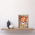 thumbnail image 2 of Lion With Multicoloured Pattern Mane Folk Art Watercolour Painting Artwork Framed Wall Art Print A4, 2 of 4