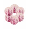 thumbnail image 7 of 13 Inch Round Placemats Set of 6, Pink Christmas Tree Non Slip Heat Insulation PP Table Mats, Xmas Snowflake Winter Washable Place Mats for Kitchen Dining Party Table Decor, 7 of 7