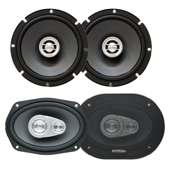 PowerBass 1 Pair of OE-652 6.5" Coaxial 2-Ohm   1 Pair of OE-693 6X9" 2-Ohm Speakers