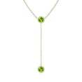 thumbnail image 1 of Angara Collier Péridot Naturel - Collier Style Lariat Péridot Rond 1.9 ct en Or Jaune 14K pour Femmes, 1 of 8