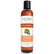 Safflower Oil by Velona - 8 oz | 100% Pure and Natural Carrier Oil | Refined, Cold Pressed | Cooking, Skin, Hair, Body & Face Moisturizing | Use Today - Enjoy Results