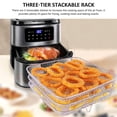 thumbnail image 3 of Air Fryer Racks Three Layer Stackable Dehydrator Racks Stainless Steel Air Fryer Basket Tray Air Fryer Accessories Fit for 5.8QT COSORI Air Fryer 6QT Instant Vortex Air Fryers, 3 of 7