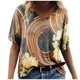 thumbnail image 2 of Mujeres moda verano Sexy pliegue impreso regular mujeres manga corta cuello en V botón Top OAVQHLG3B Store  lin121212, 2 of 4