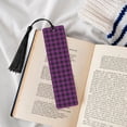 thumbnail image 4 of Kdxio Purple Black Plaid Print Metal Tassel Bookmarks,Perfect Gift for Art Lovers and Bookworms Metal Bookmarks for Women, 4 of 8