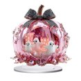thumbnail image 3 of Pink Bow Pumpkin Diorama Acrylic Tabletop Ornament, Mini Ghost Scene Inside Pumpkin for Halloween Shelf Mantel Indoor Party Home Decoration, 3 of 3