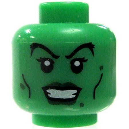 LEGO Green Female Arched Eyebrows & Dark Green Lips Minifigure Head [No (Best Way To Arch Eyebrows)