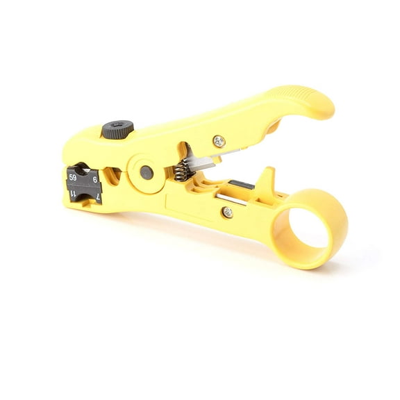 THE CIMPLE CO - Premium Wire Stripper/Cutter - Yellow - Coaxial Coax Cable Stripping Tool RG6/59