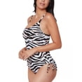 thumbnail image 2 of Bar III WHITE/BLACK Zebra-Print One-Piece Swimsuit, US Small, 2 of 4