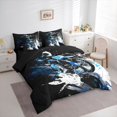 thumbnail image 2 of Manfei Sporty Motocross 7-Piece Twin Bedding，Speed Theme Bedding Comforter Set，Blue,Black Reversible, 2 of 7