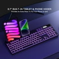 thumbnail image 6 of Wireless Keyboard with 7-Color RGB Backlit, Marvo Full-Size Computer Keyboard with Phone Tablet Holder, Rechargeable 2.4G Wireless Gaming Keyboard with Light up Keys, Compatible with Mac,Window,Black, 6 of 11