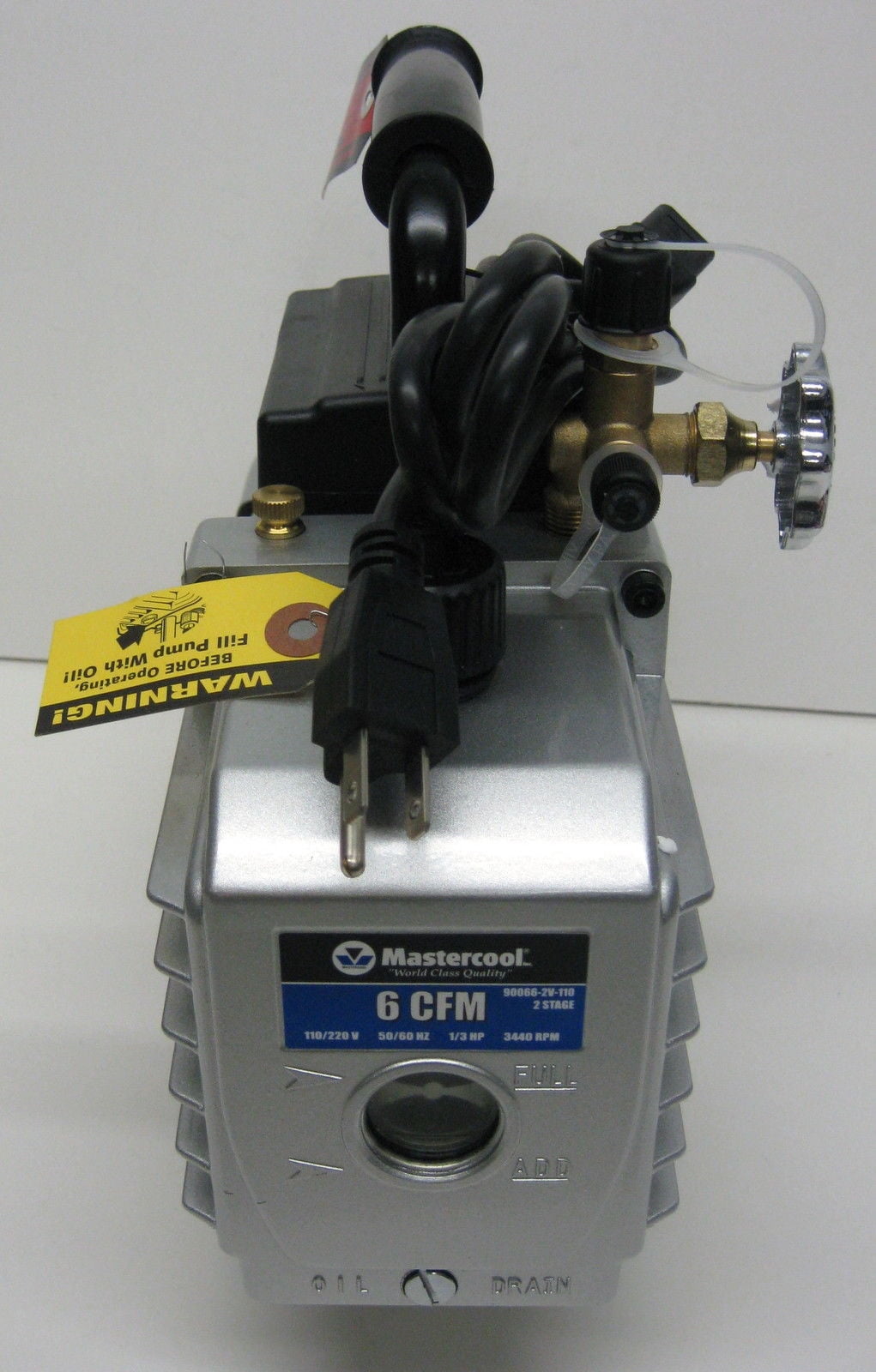 Mastercool 90066-2V-110-B 6 CFM Two-Stage Vacuum Pump 