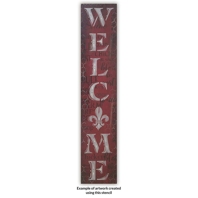 Welcome Stencil for Wood Sign Half Round Welcome Stencils for Painting on  Wood 12 Hello Stencils Welcome-ish Templates Brick/Leopard