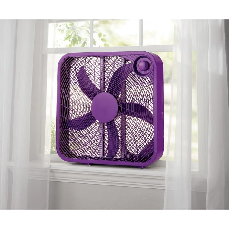 Mainstays 20-inch 3-Speed Box Fan, FB50-16HP, Purple