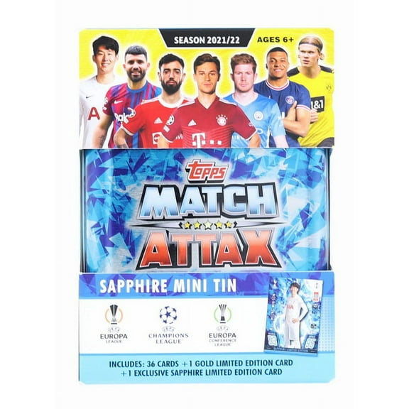2021/22 Topps UEFA Champions League Attax Mini Tin | 36 Cards   Sapphire