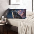 thumbnail image 6 of Lsque Night Sky Wolf Pattern Pillow Case – Soft & Cozy Throw Pillow Cover, Hypoallergenic Cushion Case for Sleeping Women with Envelope Closure-14"x20", 6 of 6