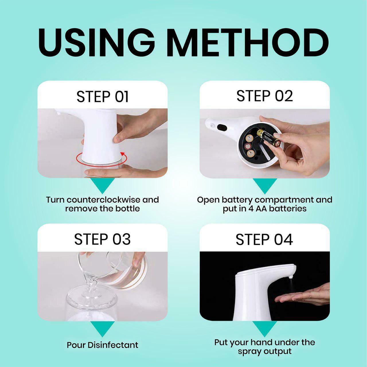 Alcohol Automatic Dispenser Infrared Induction Non-Contact Sprayer Bottles Touchless, Soap Dispenser Suitable for Home, Restaurant, School, Hotel (Alcohol)